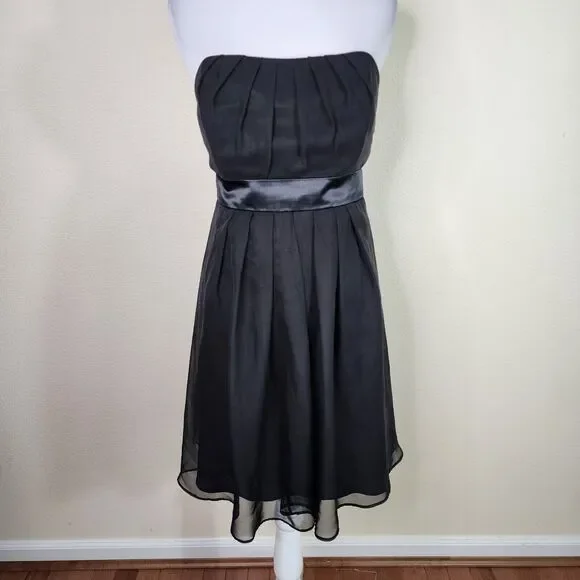 After Six Dresses | After Six Women's Black Chiffon Strapless Cocktail Formal Dress Size 10 Party | Color: Black | Size: 10